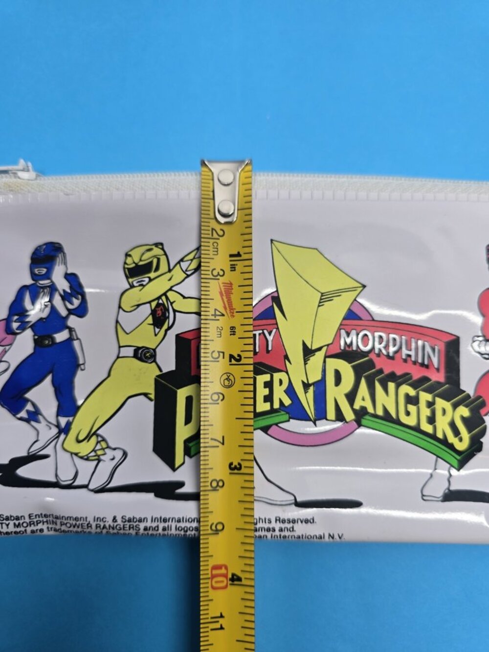 VINTAGE 1993 MIGHTY MORPHIN POWER RANGERS ZIPPERED PENCIL POUCH STORAGE CASE - Picture 8 of 11